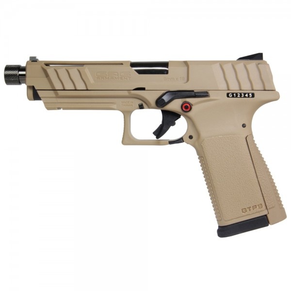 Højre side af den flotte G&G GTP9 i desert tan