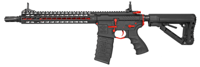Selve riflen er konstrueret i Nylon fiber samt metal