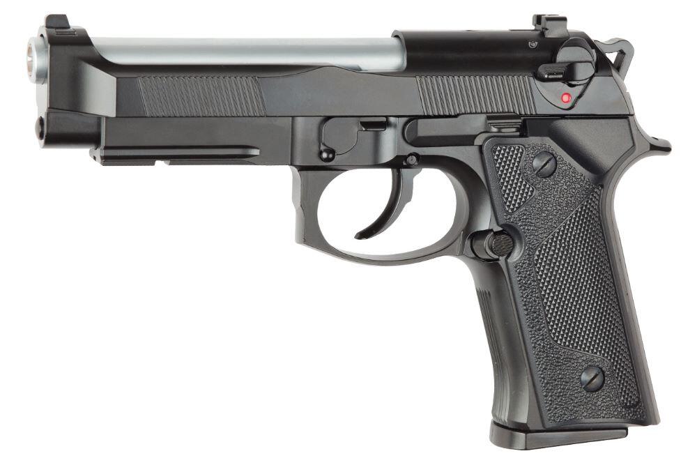 Denne pistol kan både bruge CO2 og gas magasiner