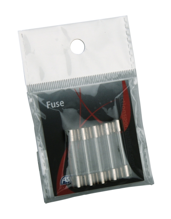 Sikring 25 Amp., glasrør, 5 stk