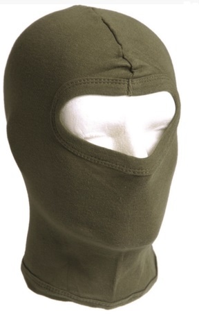 Balaclava, oliven, fin med 1 hul