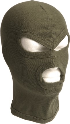 Balaclava Oliven, 3-huls