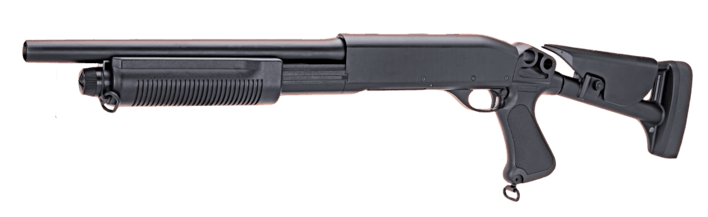 Denne shotgun kommer med en udtrækskolbe