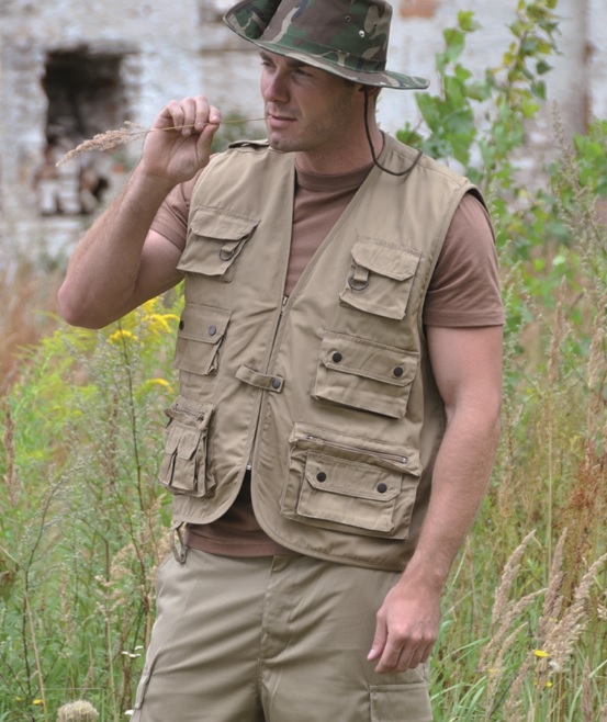 Jagt-Vest I Khaki, Str. S