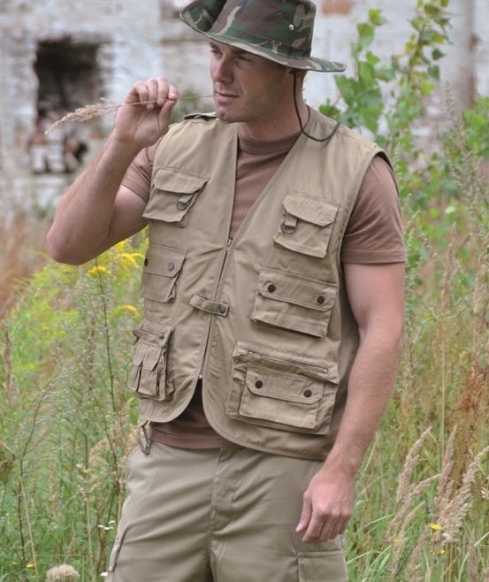 Jagt-Vest I Khaki, Str. XL