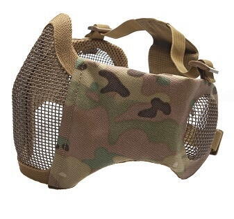 Multicam gittermaske for god vejrtrækning med beskyttels til kinder og øre