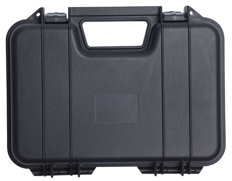 Rigtig lækker hardball pistol kasse i sort med målene - 7x19x31 cm