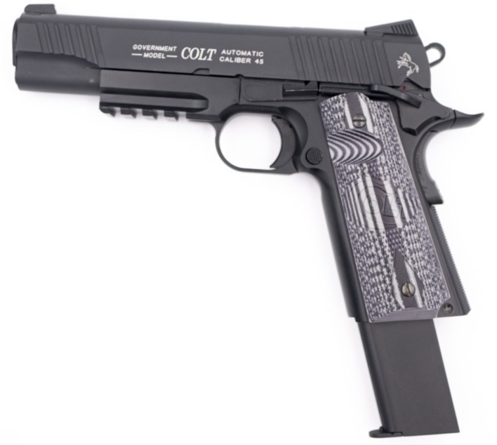 *Pistolen følger ikke med*
Her kan der ses hvordan magasinet ser ud i en colt 1911 hardball pistol fra Cybergun