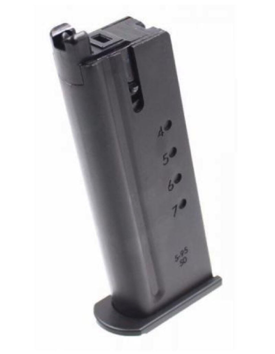 Dette er standard magasinet til airsoft pistolen WE desert eagle hvor der kan være 21 skud