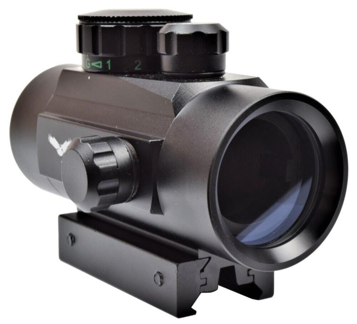 Dette sigte kan både skiftes mellem grøn og rød prik