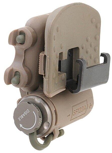 Bagsiden af denne fede softgun lygte som vil passe til en kasket eller en hjelm