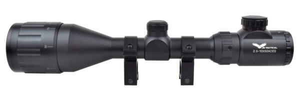 Lækkert Kikkertsigte 2.5-10x50 med lys og en dejlig stor 50 mm linse til enhver airsoft sniper riffel eller dmr