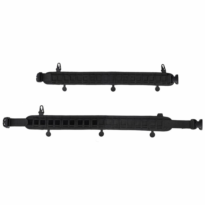 Taktisk hardball bælte i sort som kan justeres via velcro