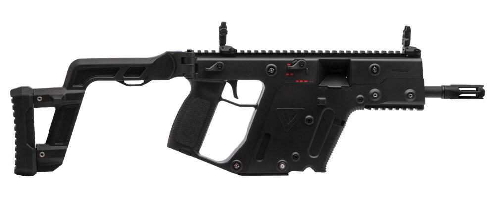 Sort softgunvåben i form af en Krytac kriss vector