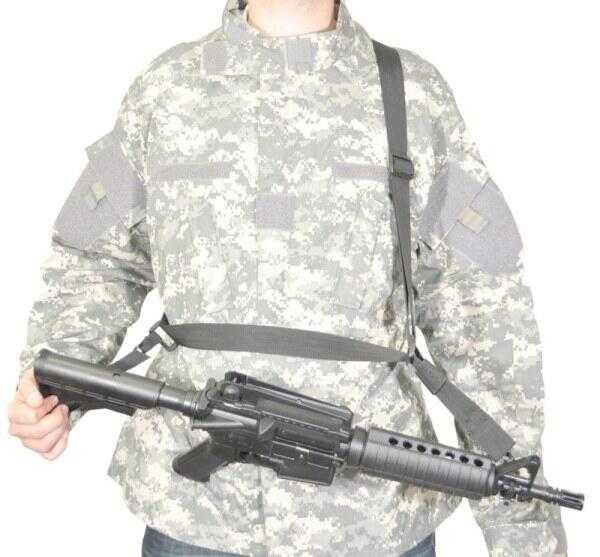 Lækker taktisk 3 punkts rem i sort til hardballvåben i