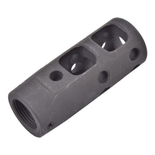 Softgun riffel muzzle brake som er ported og har 14 mm ccw gevind