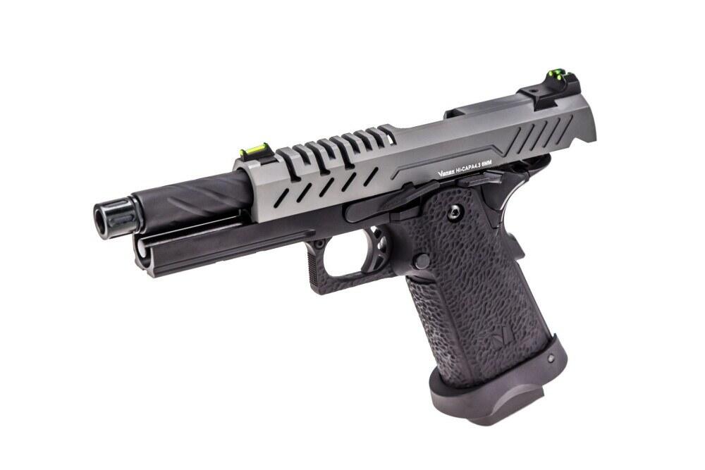 Denne vorsk airsoft GBB hi-capa 4.3 har både fiberoptiske sigtekorn og præcisions inderløb på 6.03 mm