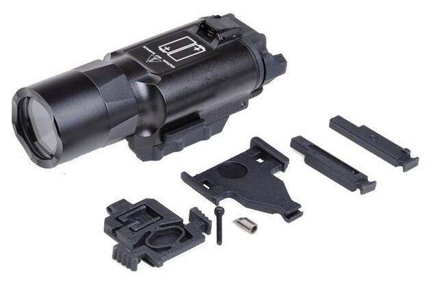 Denne hardball lygte med 200 lumen, kan bruges til både softgun rifler og pistoler