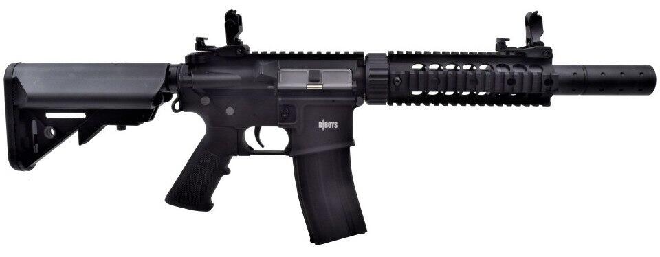 Elektrisk M4 7" silenced hardballvåben i sort