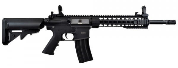 Sort elektrisk m4 special forces polymer softgun gevær med keymod frontskæfte