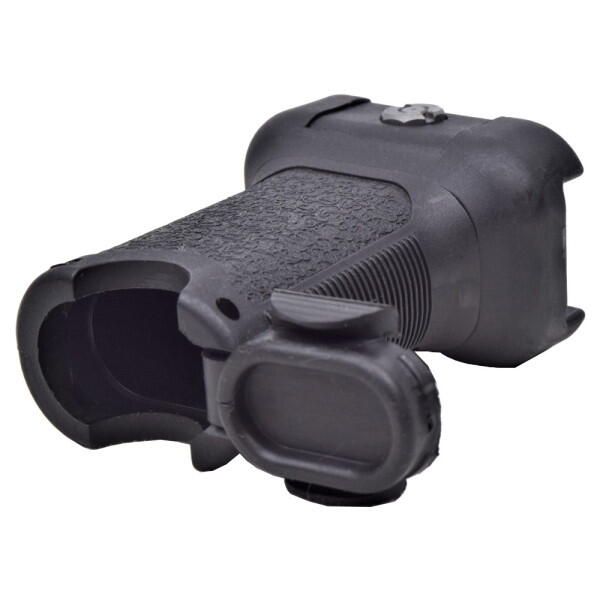 I bunden af grebet er der et hul rum som kan bruges til batterier