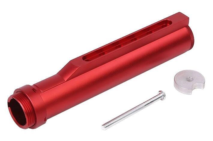 Airsoft M4 / M16 / M15 buffer tube der er lavet i aluminium og en flot rød farve