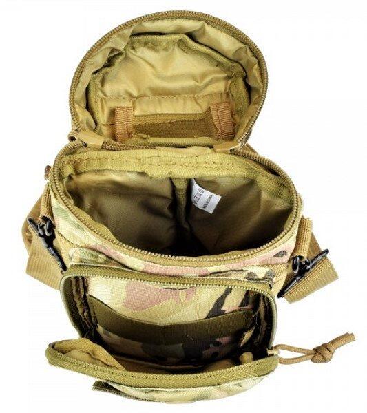 Denne pouch er lavet i Multicam, og kommer med 3 forskellige rum