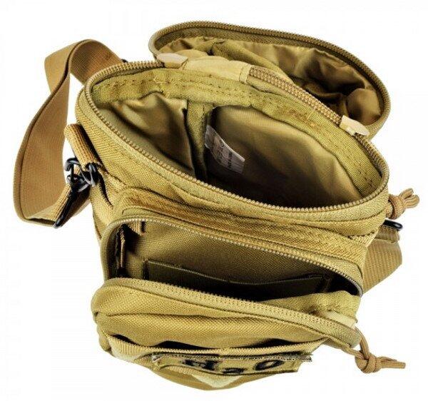 Lommen har 3 forskellige rum, samt kommer med en skulderstrop og bærehåndtag