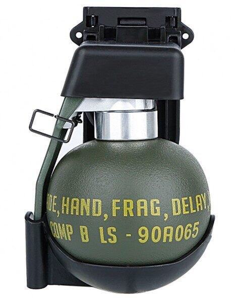 Sådan ser granaten ud monteret i molle hylsteret