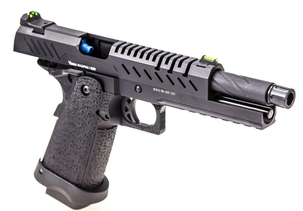 Selve pistolen kommer med metal slæde, samt gevind i yderløbet