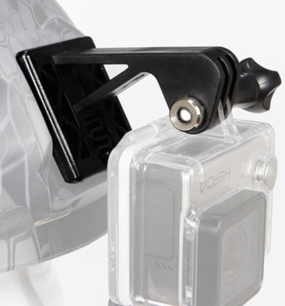 Sådan ser mountet ud, monteret på en softgun hjelm