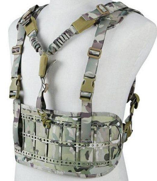 vesten har en indbygget sling med bungee cord, der gør det behageligt at bære din softgun