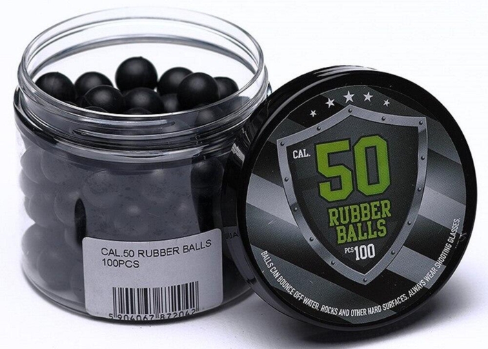 Disse gummikugler passer til kaliber 50 reball pistoler, og vejer 1.7 gram per kugle