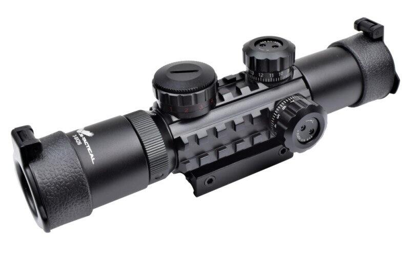 Selve sigtet har indbygget lys, hvor man kan vælge mellem rød/grøn