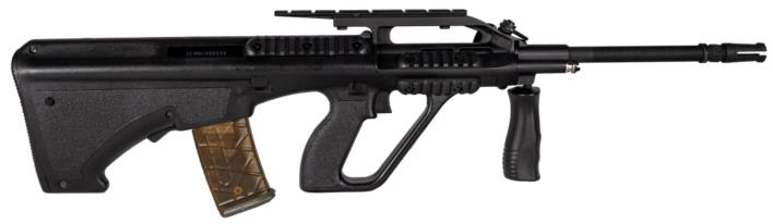 Riflen er lavet i et bullpup system, hvilket betyder magasinet er lokaliseret bag ved aftrækkeren