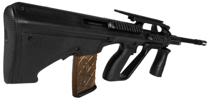 Dette er A2 versionen, hvilket vil sige den har rail system på toppen, til montering af sigtemiddel