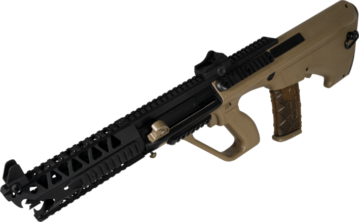 Riflens bullpup design gør at man kan få et inderløb på hele 410mm