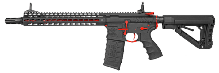 Selve riflen er konstrueret i Nylon fiber samt metal