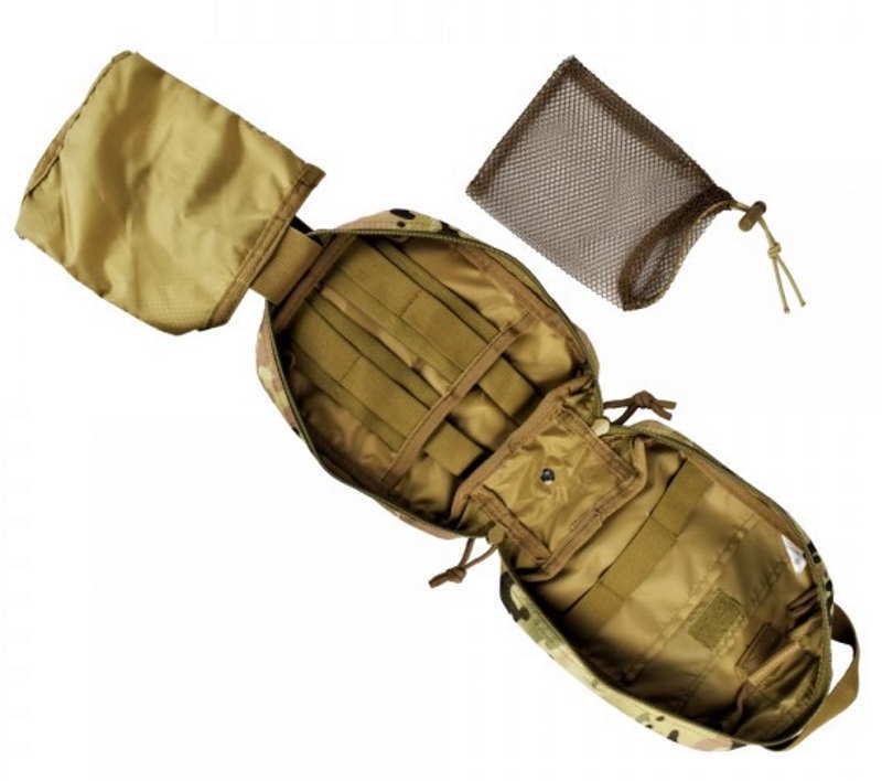 Denne lomme kommer med et stort rum, et opdelt rum og en ekstra lille pose