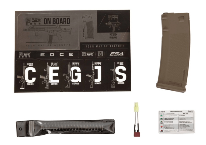 Riflen kommer inkluderet med en ekstra fjeder, 1 Hi-cap magasin, Tamiya til deans connector og mere