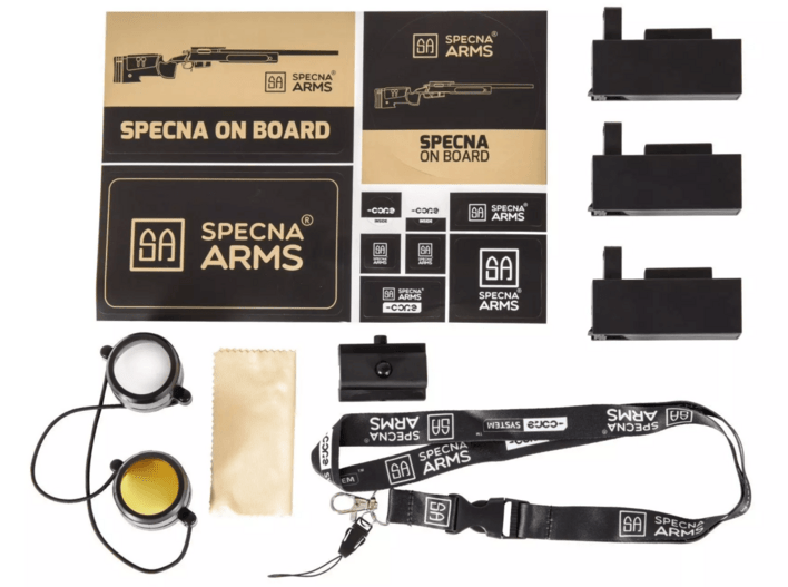 Dette er de ekstra ting, som er inkluderet med sniper riflen