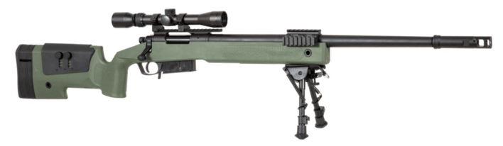 Denne sniper skyder omkring 2,3 joule med en 0,20 grams kugle