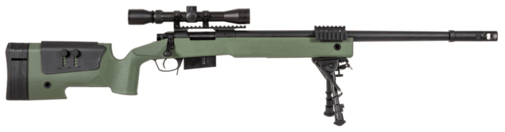 Sniperen her er lavet i OD grøn, men kan også findes i mange andre farver