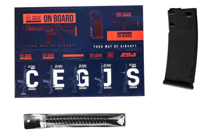 Inkluderet kommer et 300 skuds hi-cap magasin og en ekstra fjeder