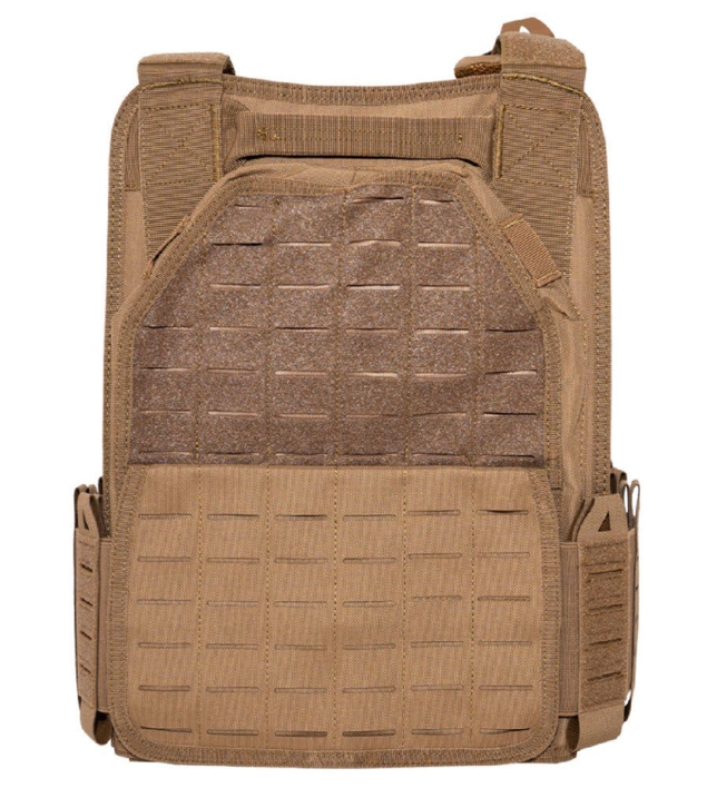 Bagsiden på denne vest har et bærehåndtag