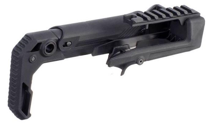 Selve kolben kan foldes ind, så ens pistol kan transporteres let