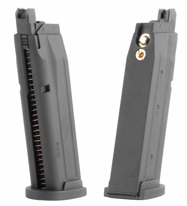 Her ser man pistolens gas magasin