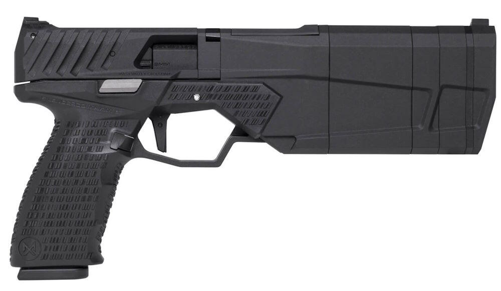 Pistolen er en tro kopi af den ægte Maxim 9 fra SilencerCo