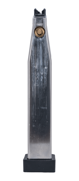 Magasinet er drevet af CO2 og er en smule forstørret