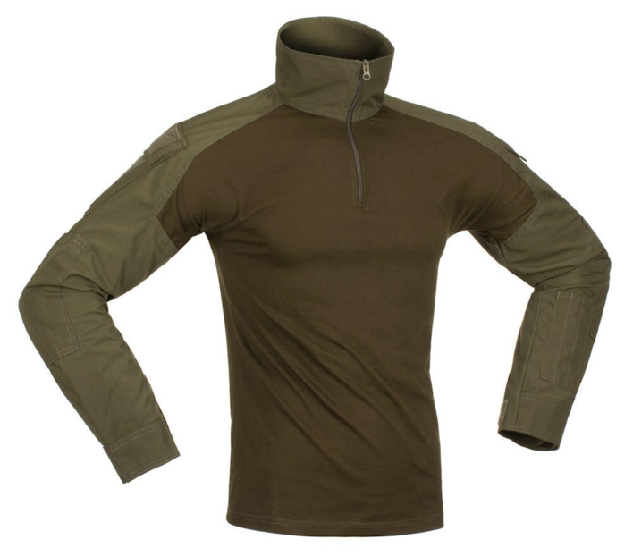 Denne combat shirt kommer med en half-zip krave